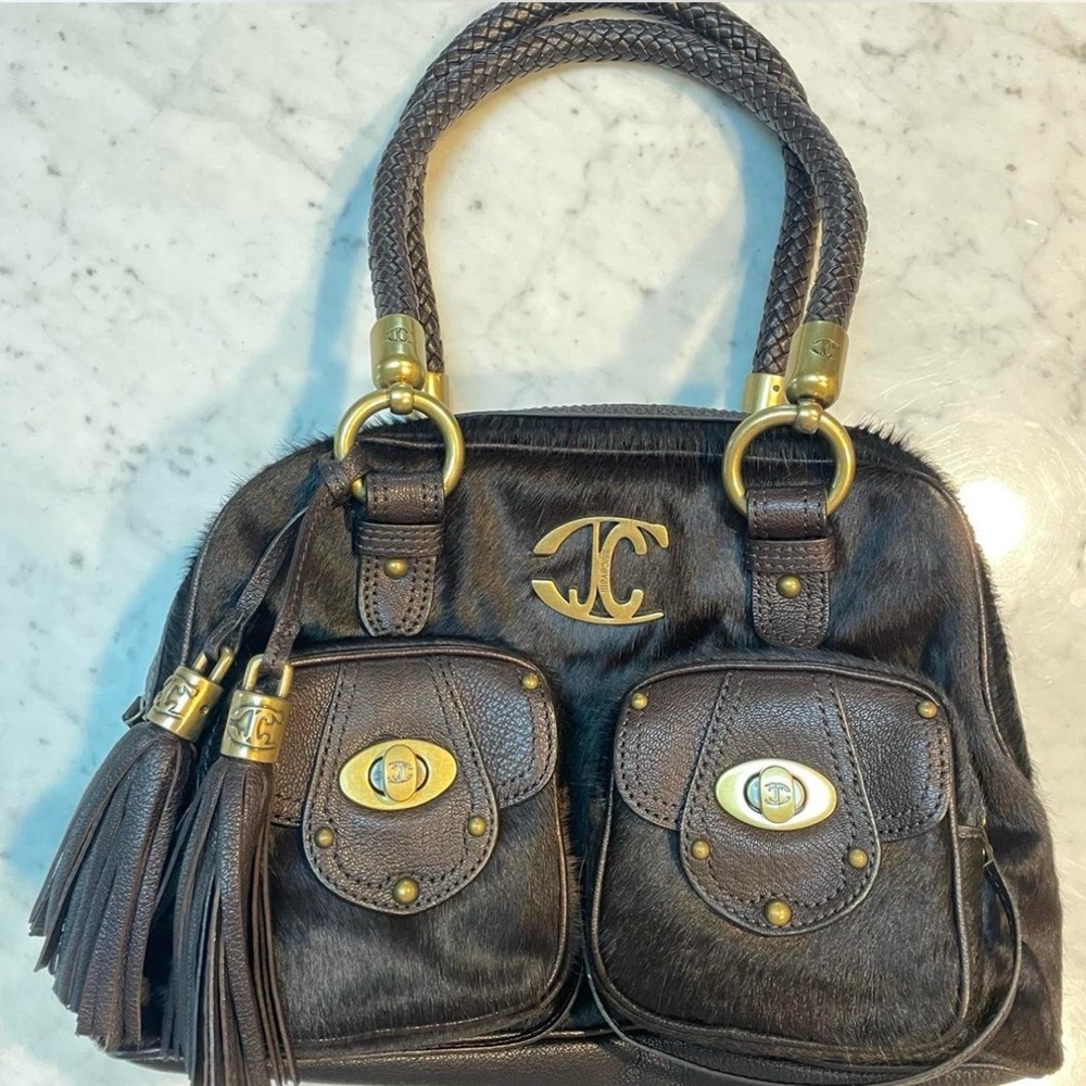 Roberto Cavalli “Real Pony hair “ deep Brown color ITALIAN Designer Handbag